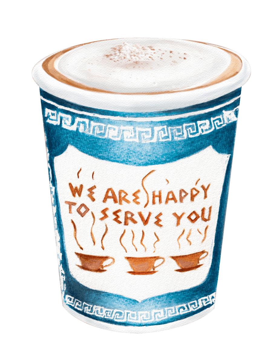 New York Ceramic Coffee Cup Mug 'we Are Happy to Serve 